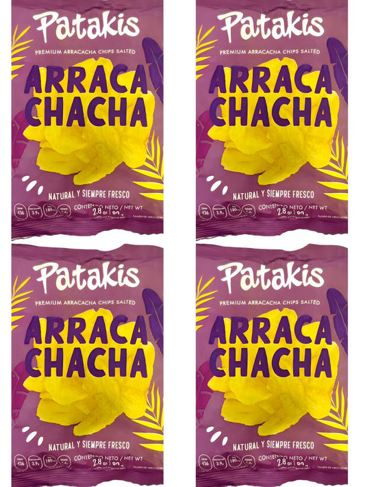 Patakis Aracachacha Premium Arracacha Colombian Chips Salted 80g ea 4 Pack 320g Total