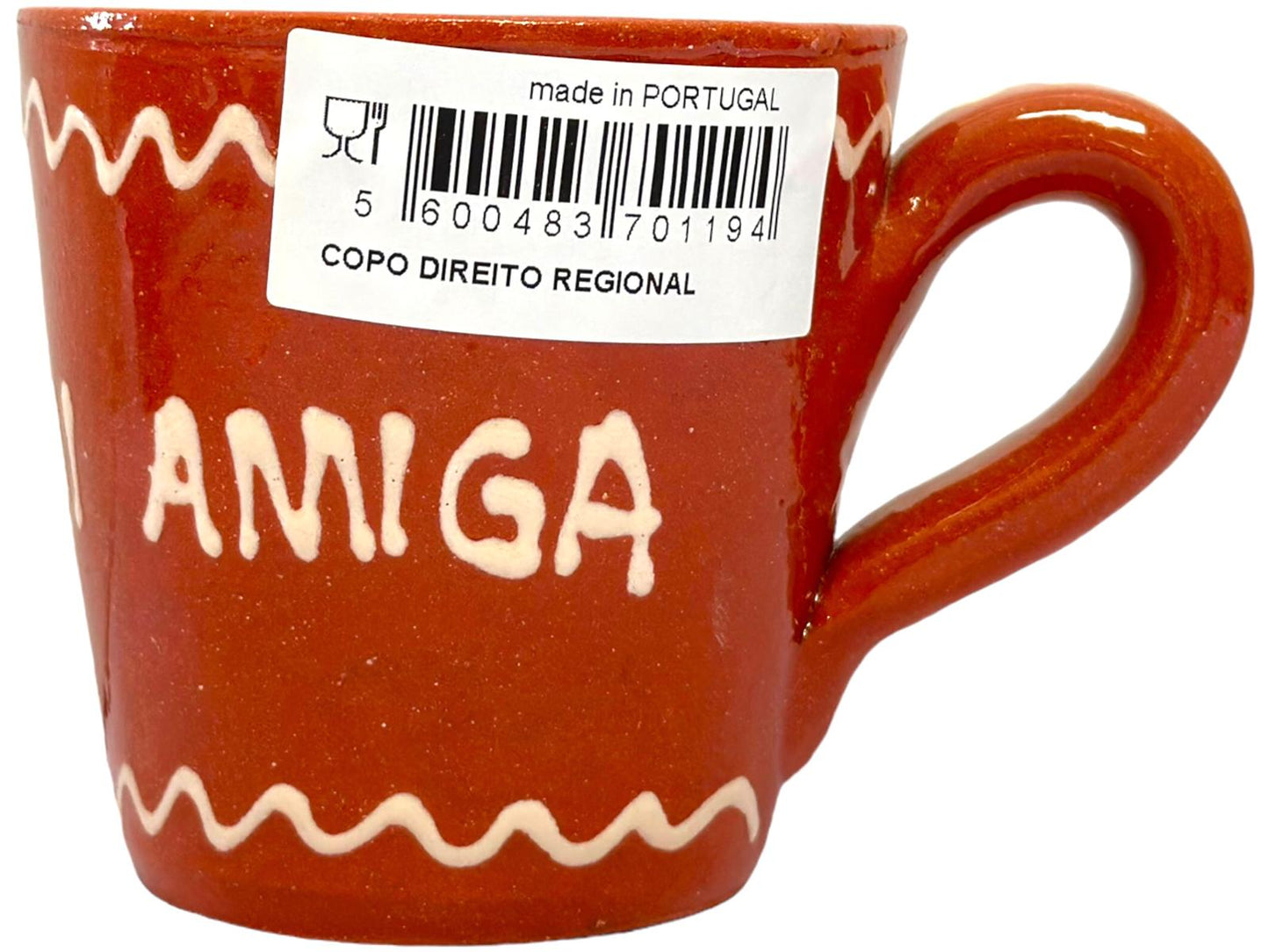Edgar Picas Copo Direito Bebe Daqui Amiga Portuguese Terracotta Mug 8.5cm x 9cm