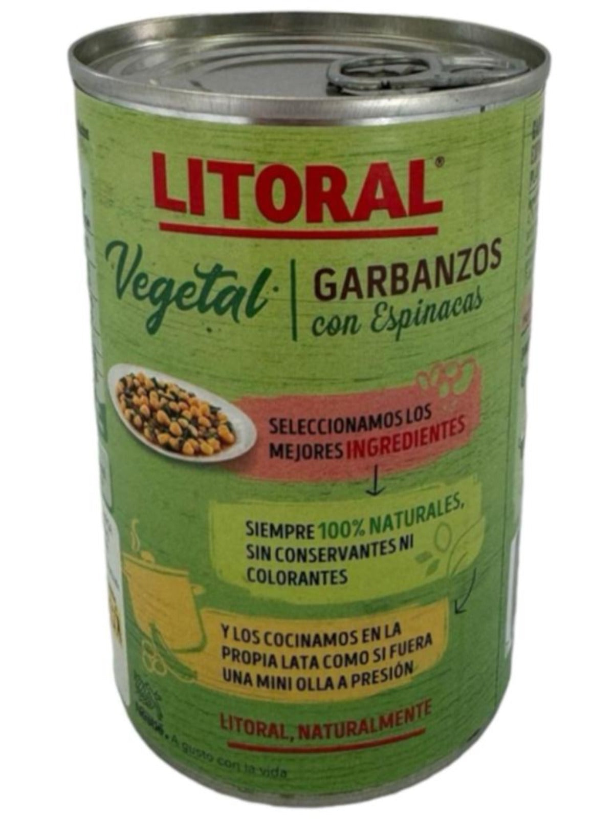 Litoral Vegetal Garbanzos con Espinacas Chickpeas with Spinach 420g - 6 Pack Total 2520g