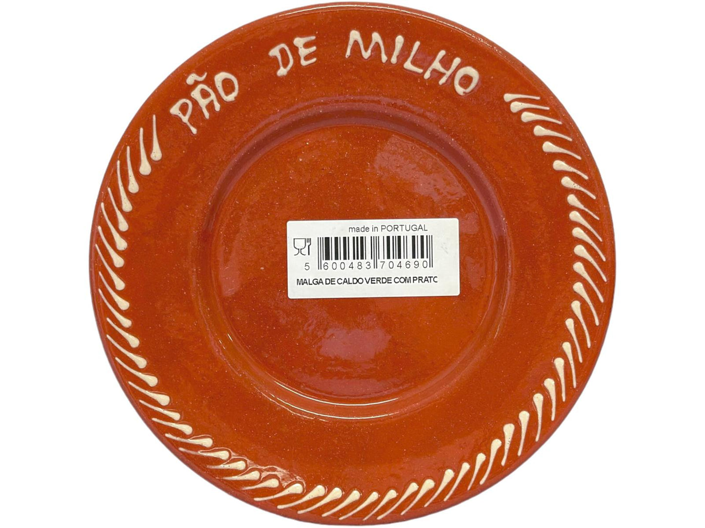 Edgar Picas Malga De Caldo Verde Com Prato Regional Portuguese Terracotta Soup Bowl and Bread Dish 13cm, 16cm