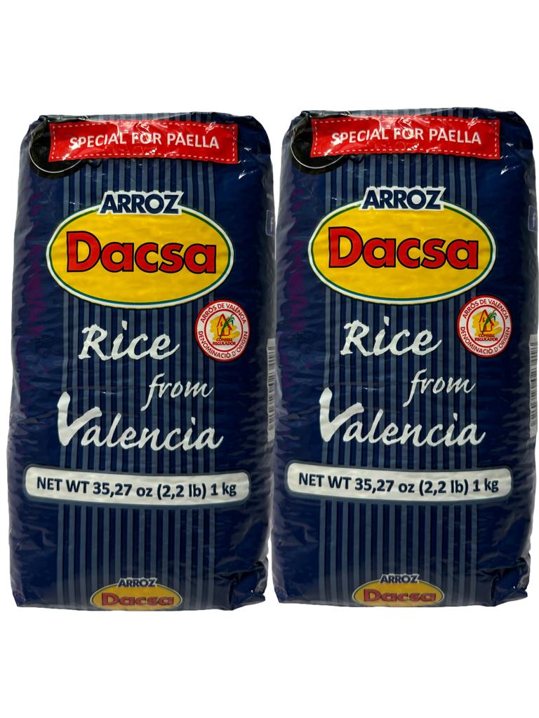 Dacsa Arroz de Valencia Valencian Rice for paella 2x1kg (Best Before 01-11-2025)