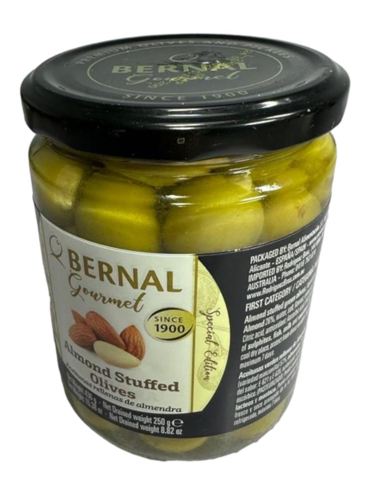 Bernal Gourmet Spanish Almond Stuffed Manzanilla Olives 2 pack 436g x2