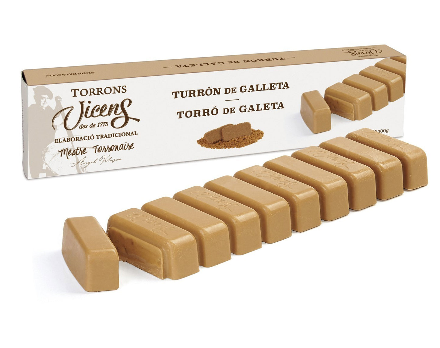 Vicens Turron De Galleta Spanish Biscuit Nougat 300g (Best Before 01-04-2026)