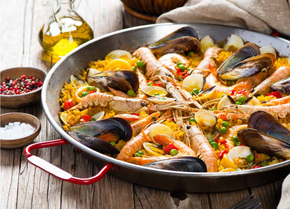 Garcima Valencia Spanish Paella Desktop Set Black Enamel Pan 46cm