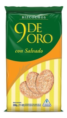 9 de Oro Con Salvado Argentinian Biscuits 200g