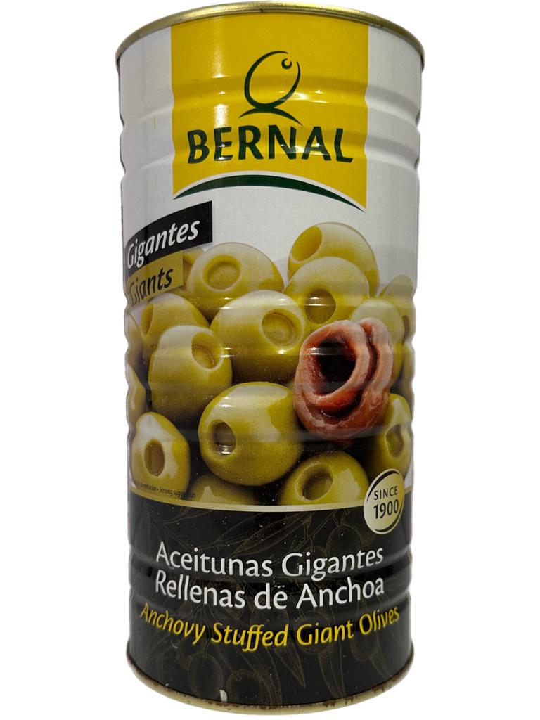 Bernal Aceitunas Gigantes Rellenas de Anchoa Anchovy Stuffed Giant Olives 1440g