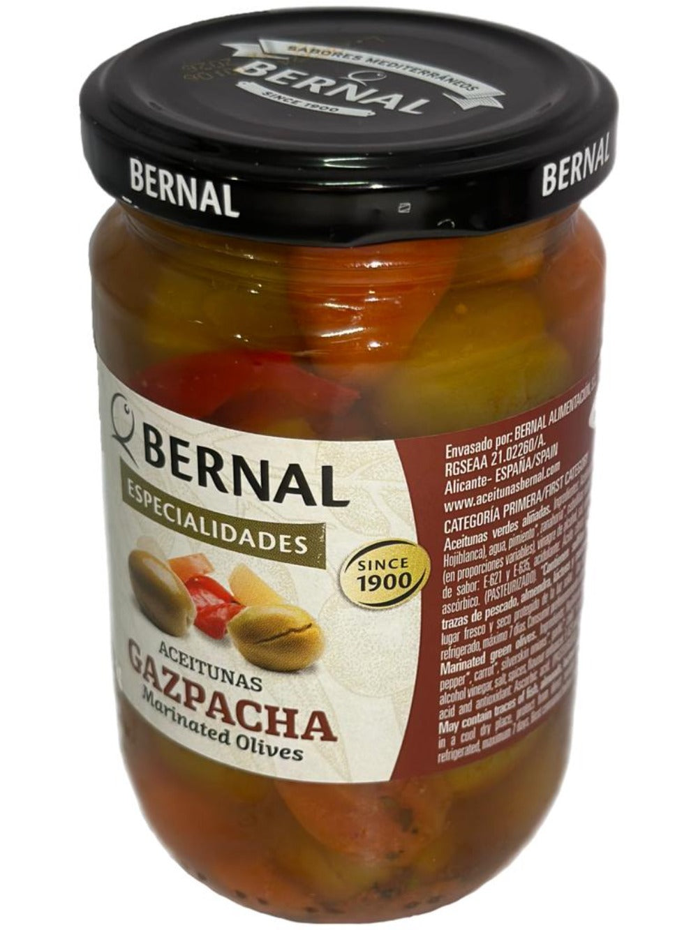 Bernal Aceitunas Gazpacho Marinated Olives 4 Pack 300g x4