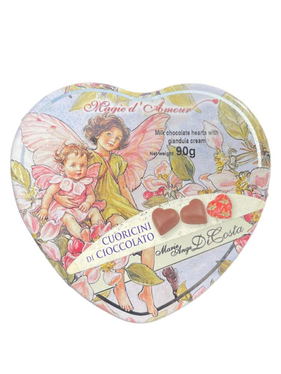 Marie Ange di Costa Italian Valentine's Day Chocolate Love Hearts in Flower Fairy Tin-Cuddle Fairies 90g