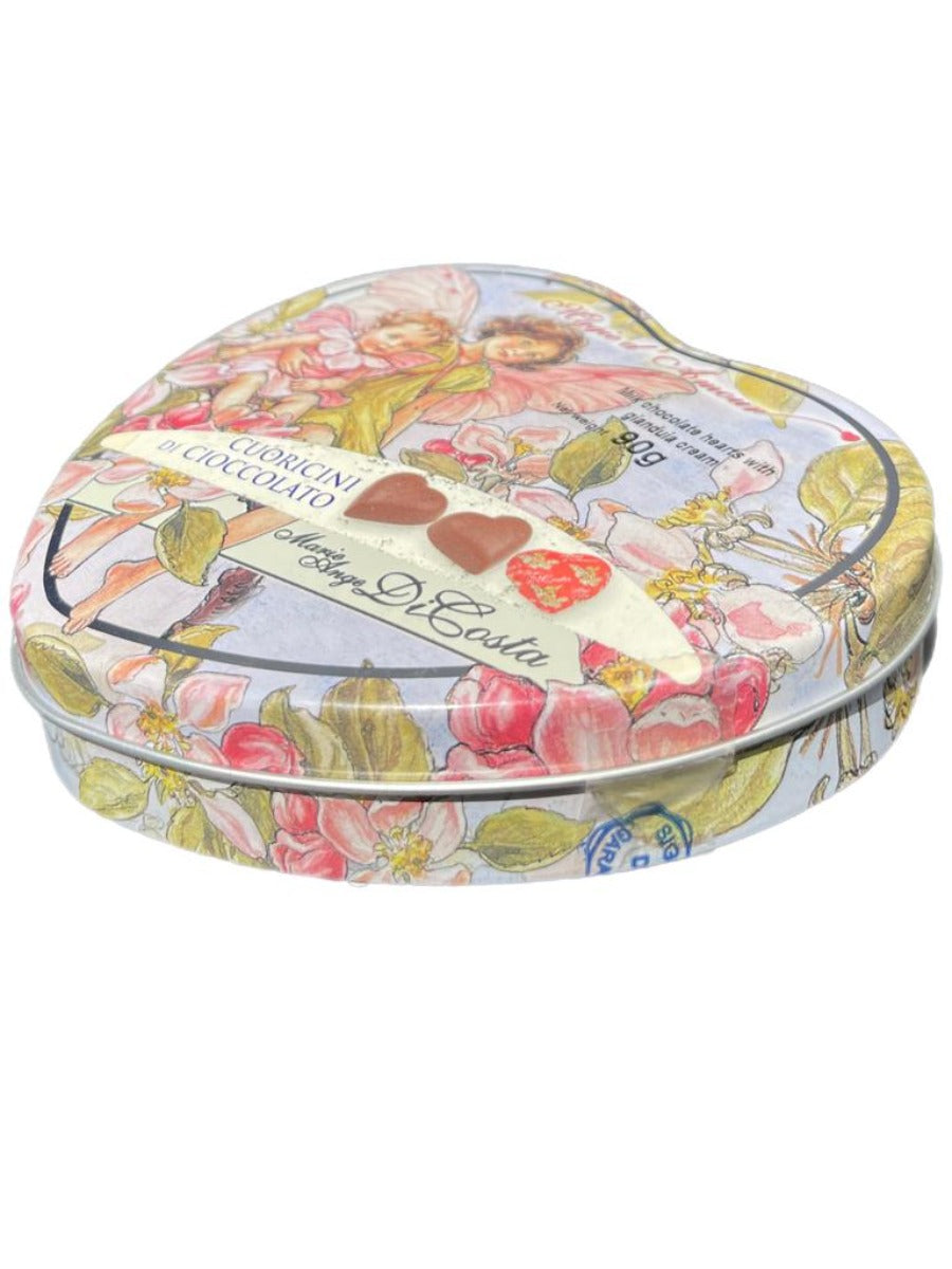 Marie Ange di Costa Italian Valentine's Day Chocolate Love Hearts in Flower Fairy Tin-Cuddle Fairies 90g