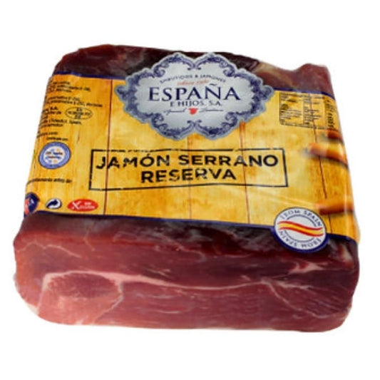 Espana y Hijos Jamon Serrano Easy Cut Rectangle 2.5kg random weight packet. Regular price $90.00 AUD [You are guaranteed to receive at least 2.490 kg of product, equivalent price of $36.14 per kg.]