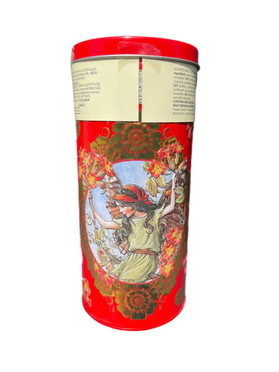 Marie Ange di Costa Italian Flower Fairy Gift Tin with Praline Chocolates--Il Cannocchiale in Crimson 140g