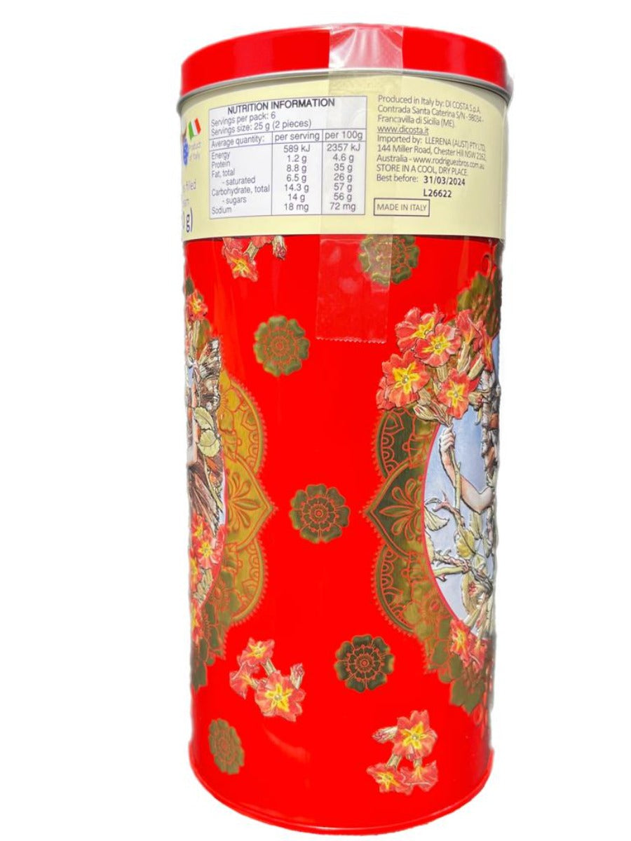 Marie Ange di Costa Italian Flower Fairy Gift Tin with Praline Chocolates--Il Cannocchiale in Crimson 140g