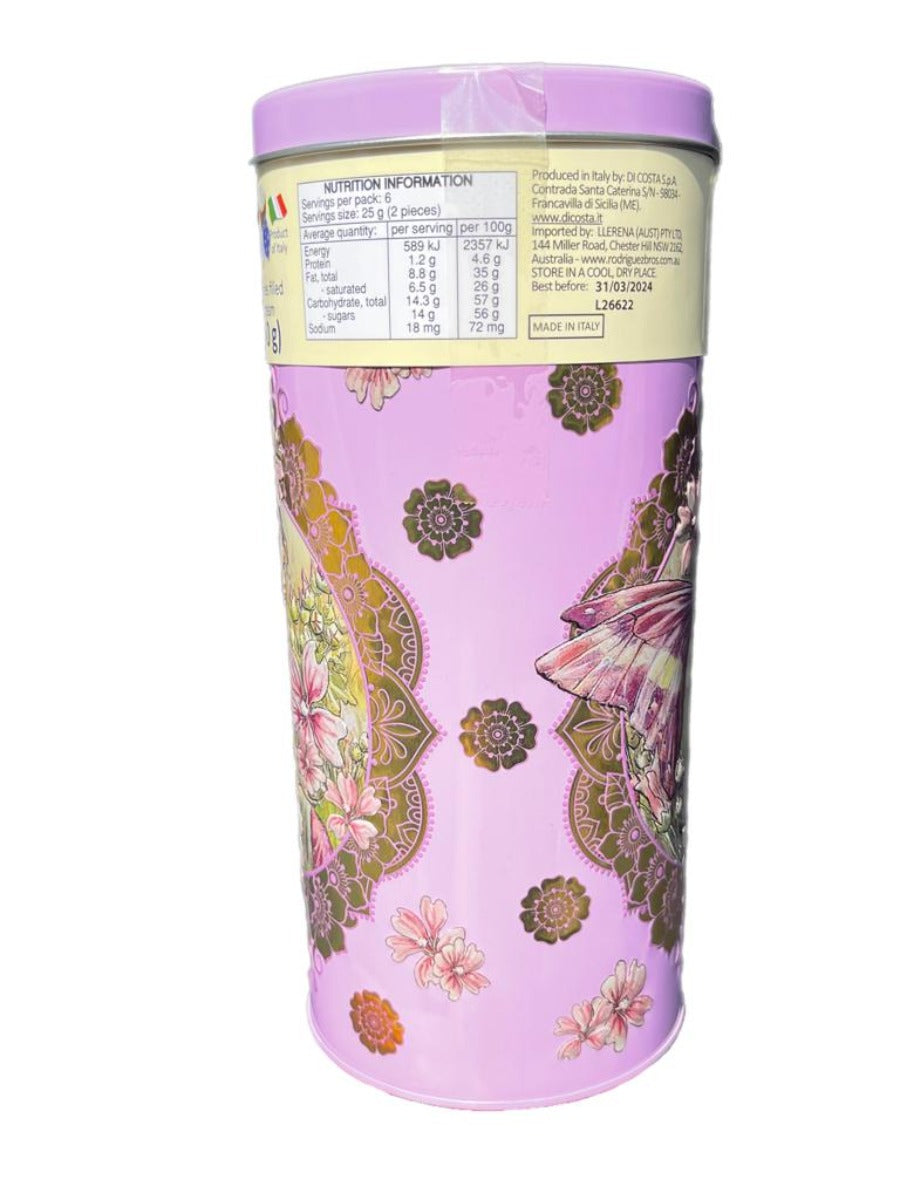 Marie Ange di Costa Italian Flower Gift Tin Box with Praline Chocolates--Il Cannocchiale in Rose 140g