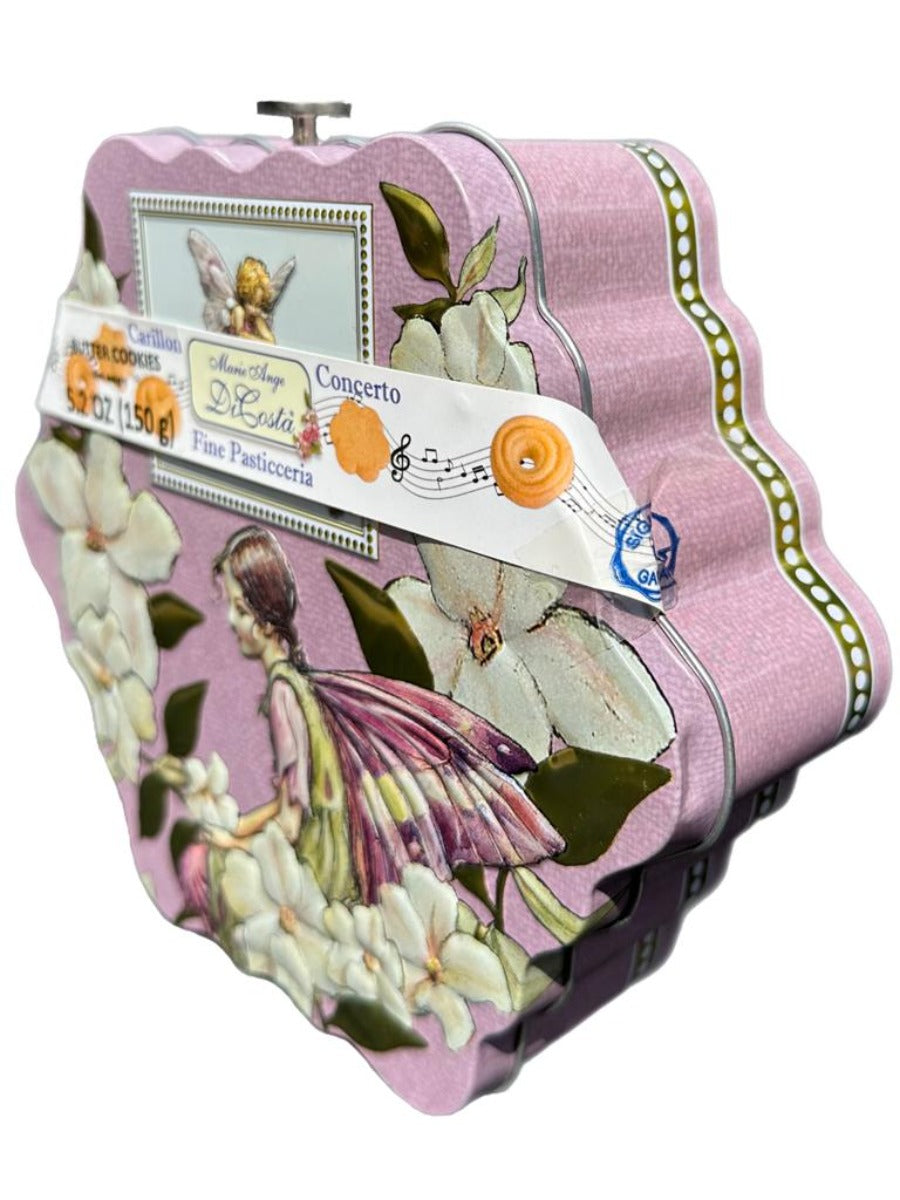 Marie Ange di Costa Italian Flower Fairy Music Box with Butter Cookies--Stella in Lilac 140g