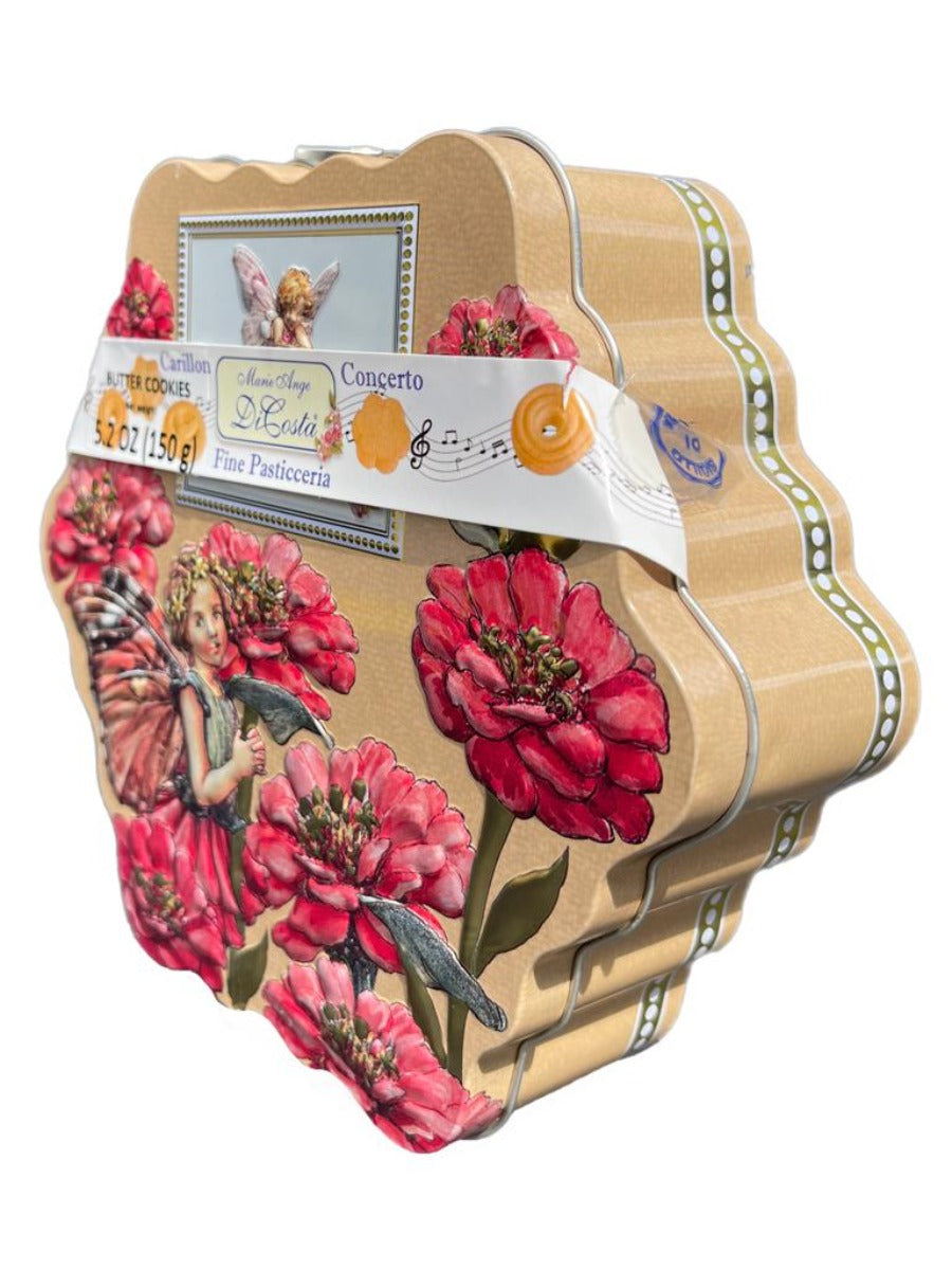 Marie Ange di Costa Italian Flower Fairy Music Box with Butter Cookies--Stella in Peach 140g