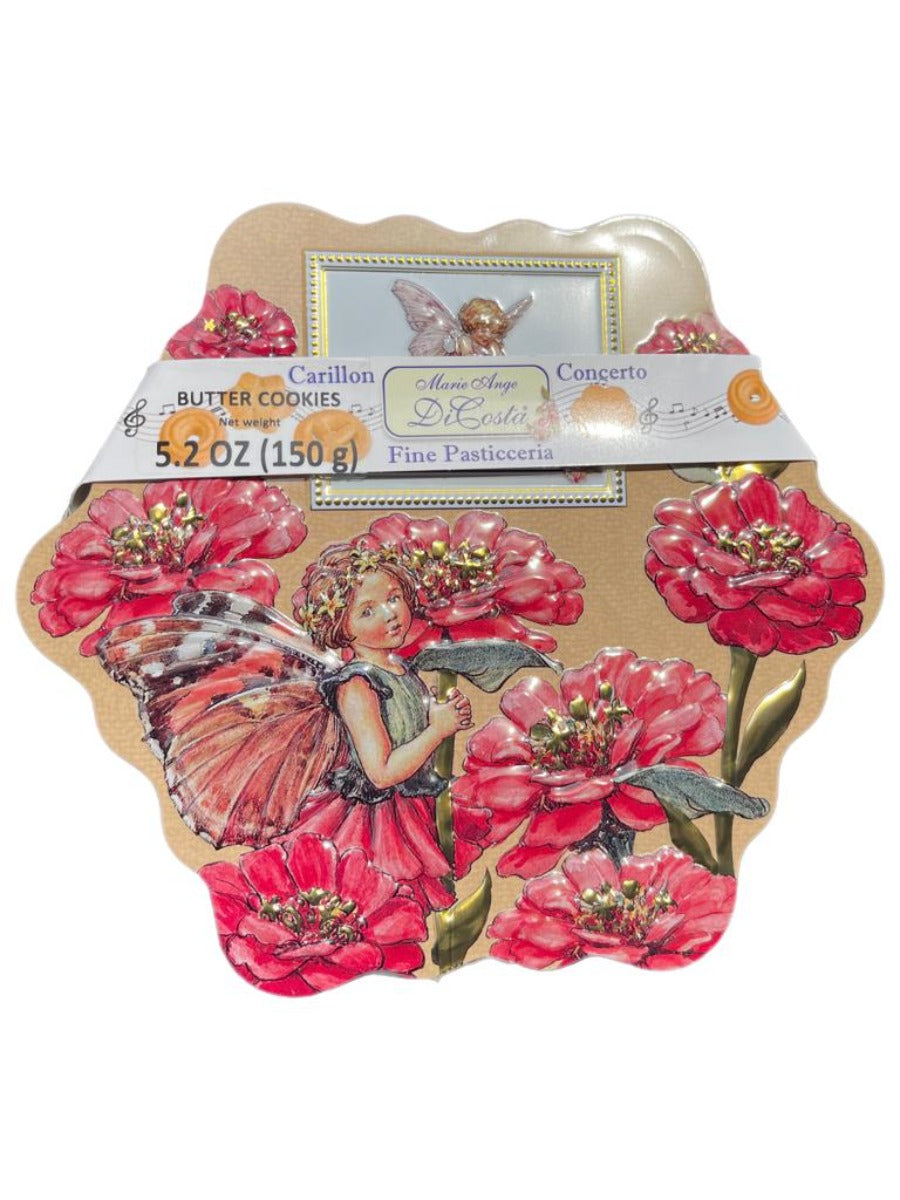 Marie Ange di Costa Italian Flower Fairy Music Box with Butter Cookies--Stella in Peach 140g