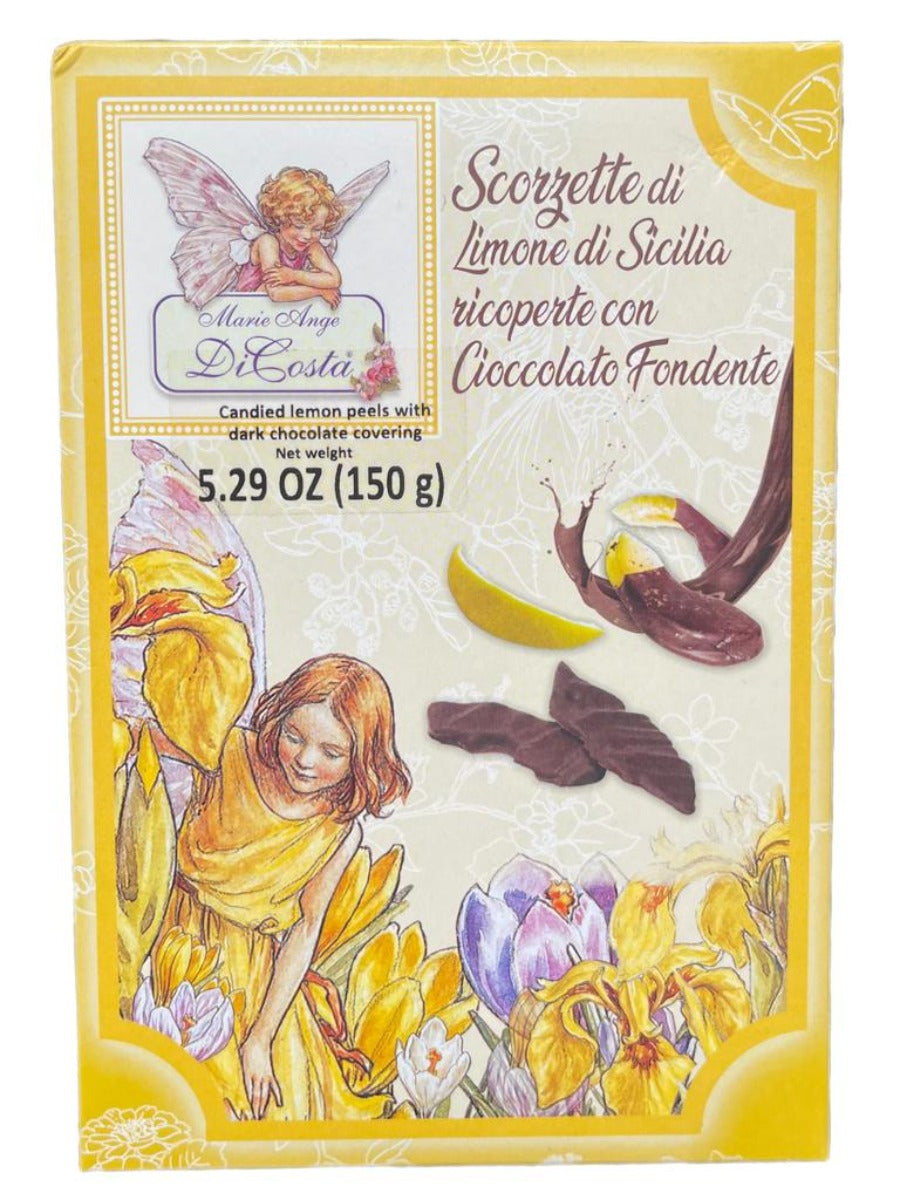 Marie Ange di Costa Italian Flower Fairy Chocolate Coated Candied Lemon Rind 150g