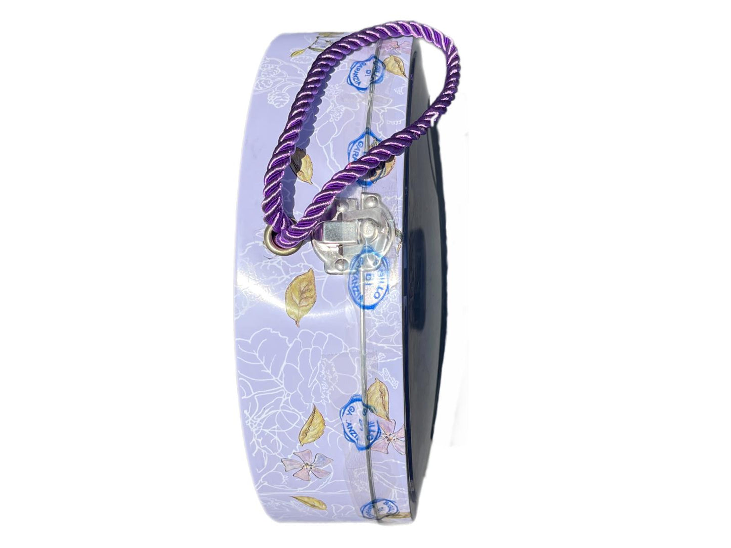 Marie Ange di Costa Italian Flower Fairy Circular Tin in Violet with Praline Chocolates 250g