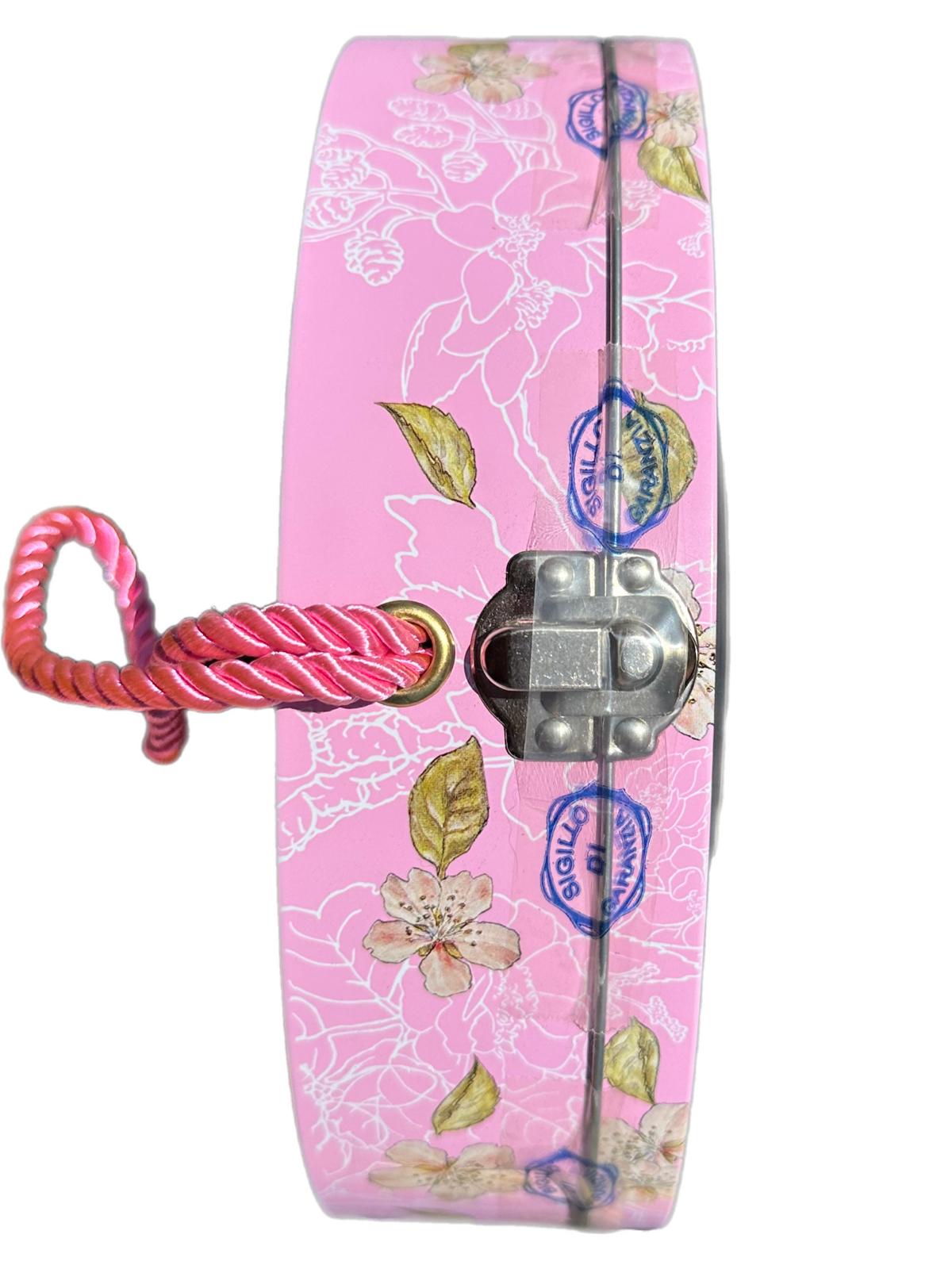 Marie Ange di Costa Italian Flower Fairy Circular Tin with Praline Chocolates in Rose 250g