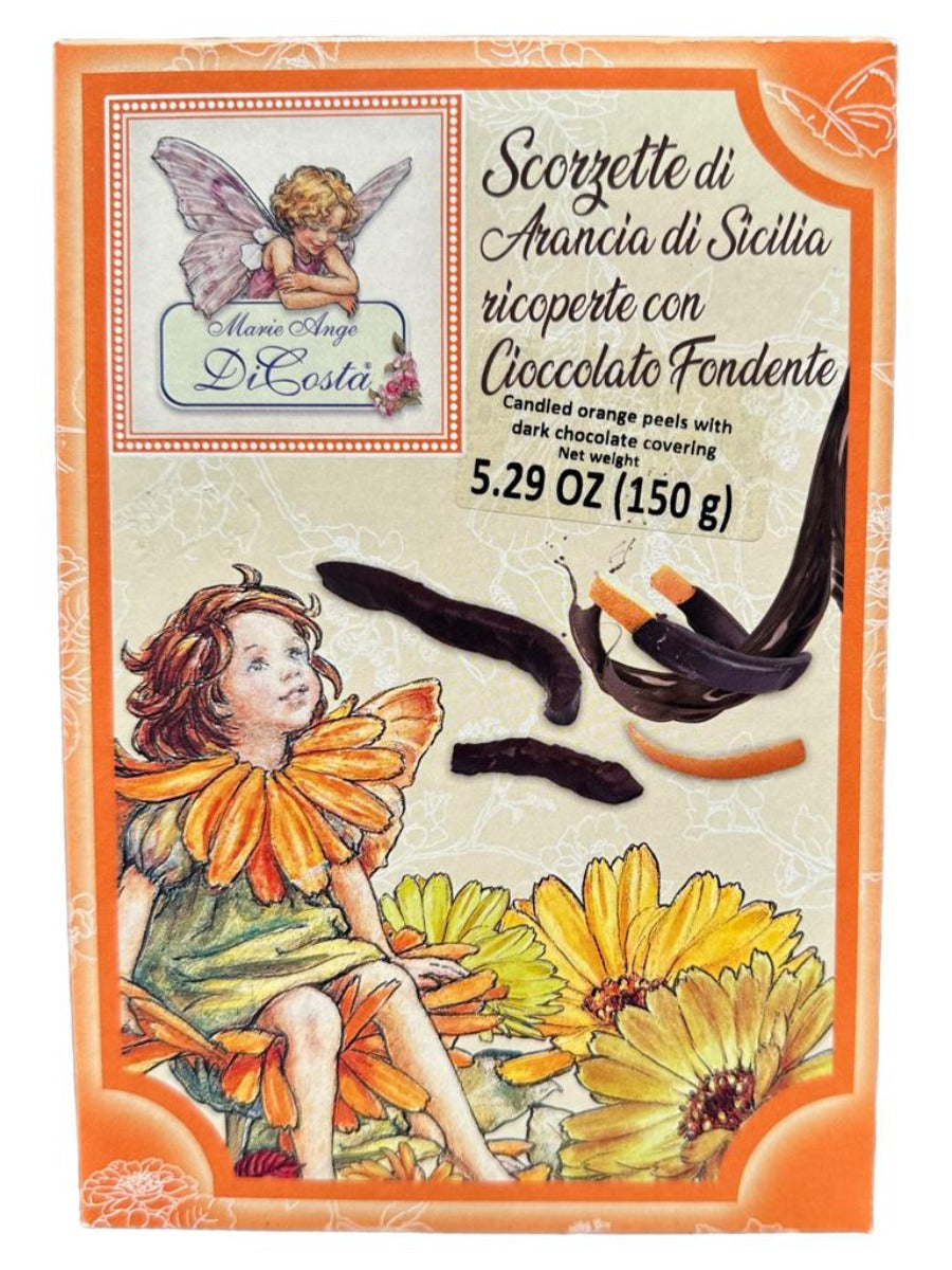 Marie Ange di Costa Flower Fairy Italian Chocolate Coated Candied Orange Peel 150g