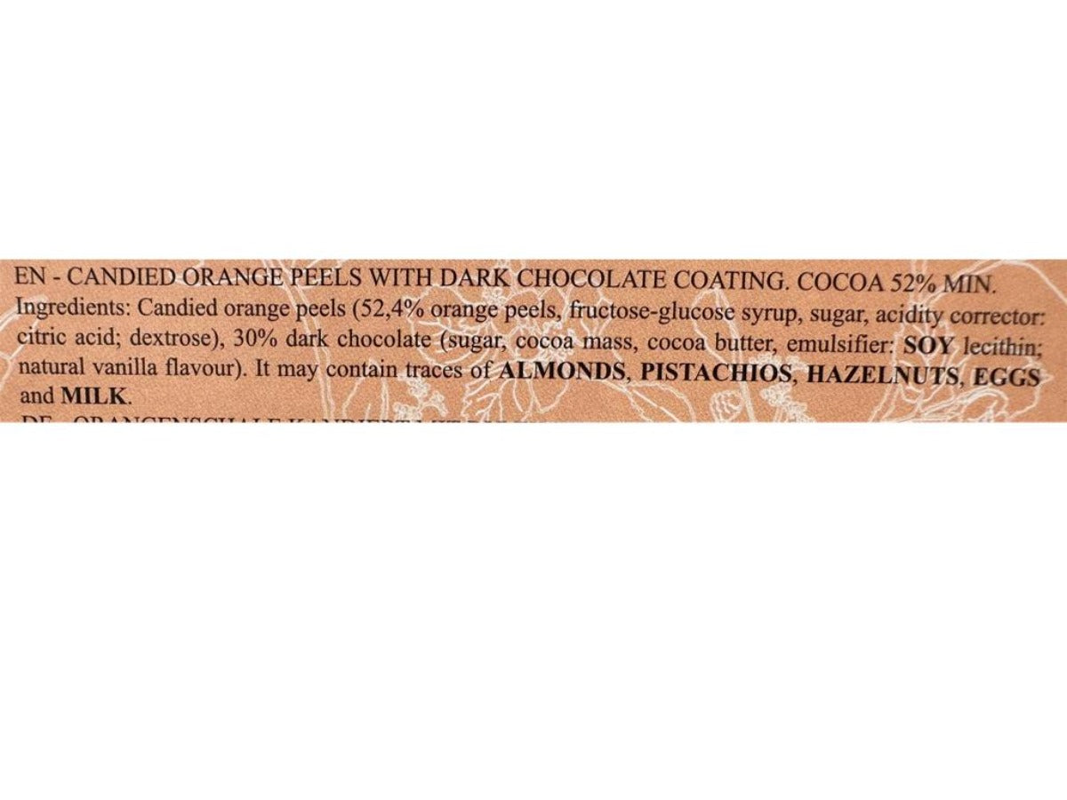 Marie Ange di Costa Flower Fairy Italian Chocolate Coated Candied Orange Peel 150g
