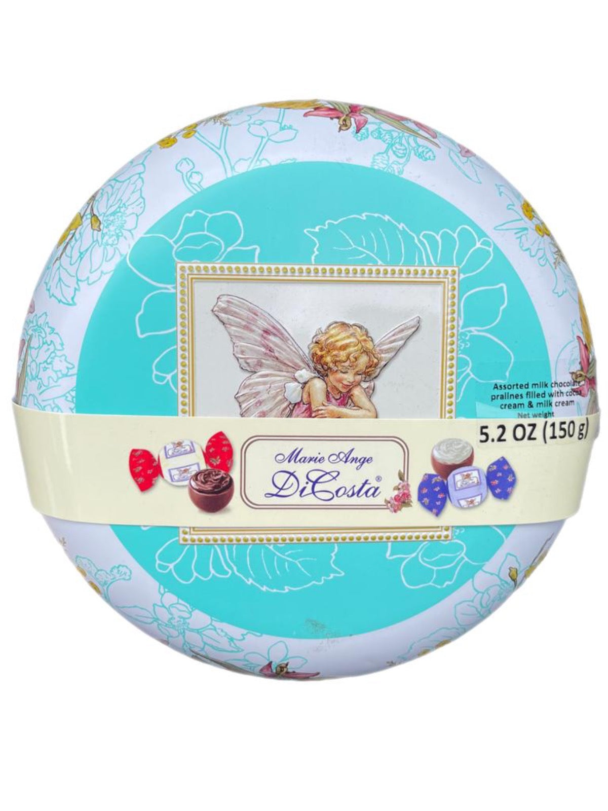 Marie Ange di Costa Flower Fairy Italian Praline Chocolates--Globe in Sky Blue 140g