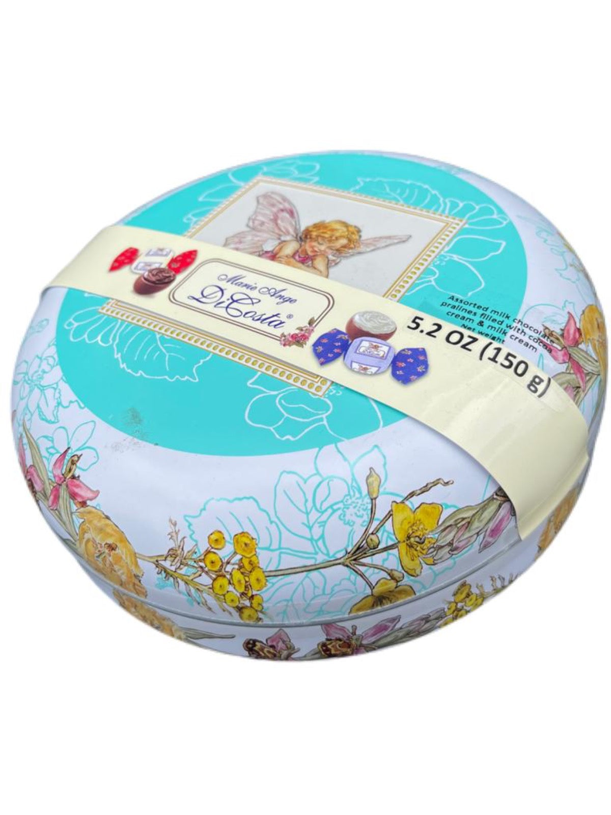 Marie Ange di Costa Flower Fairy Italian Praline Chocolates--Globe in Sky Blue 140g