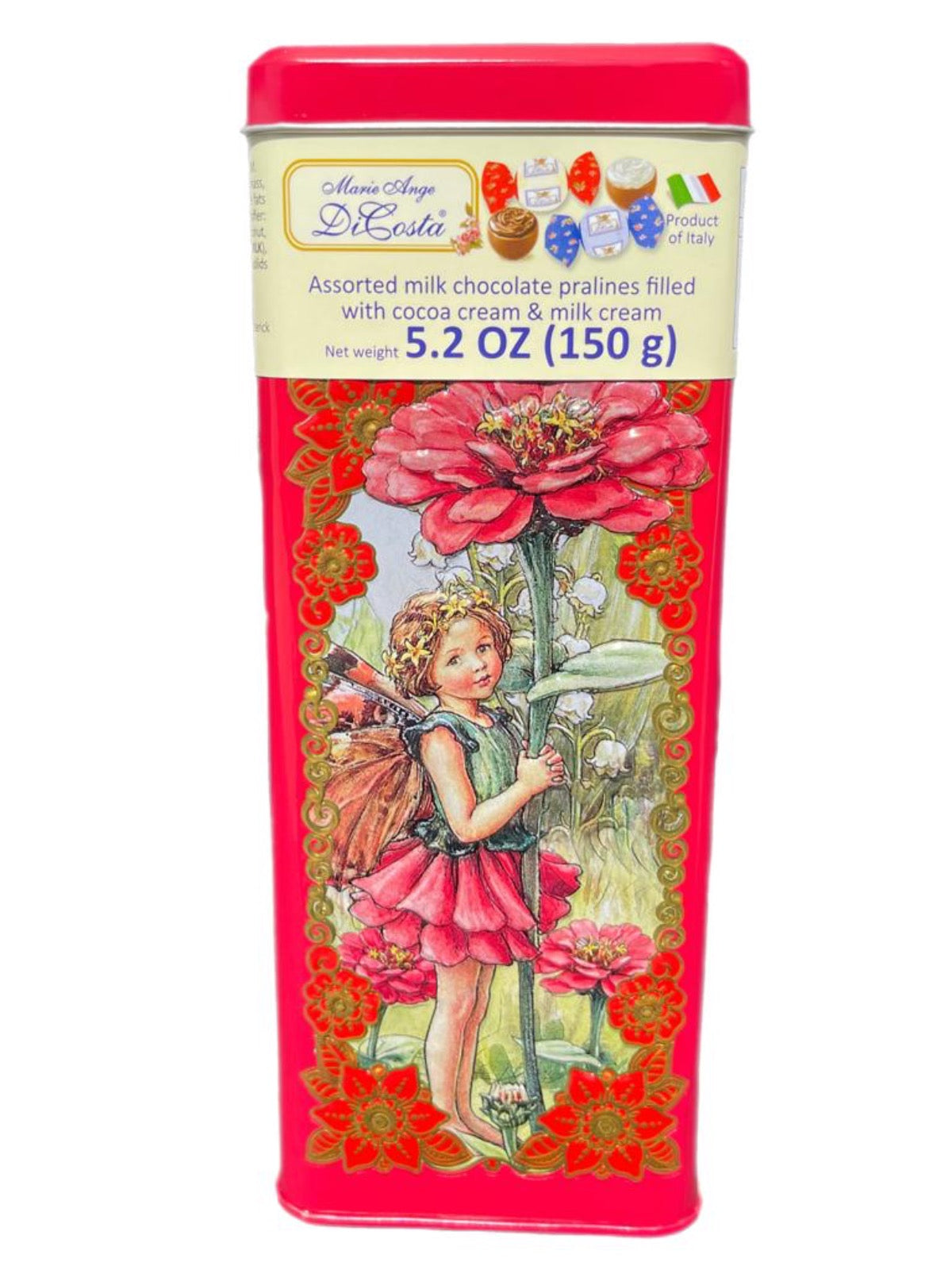 Marie Ange di Costa Flower Fairy Italian Praline Chocolates-- Snella in Crimson 140g