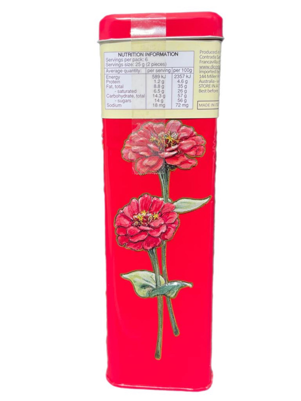 Marie Ange di Costa Flower Fairy Italian Praline Chocolates-- Snella in Crimson 140g