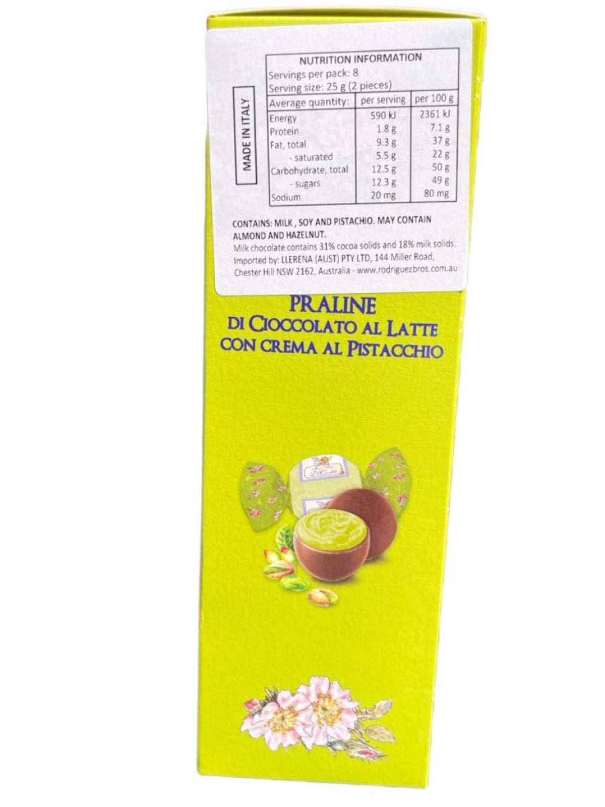 Marie Ange di Costa Flower Fairy Italian Praline Chocolates with Pistachio 200g