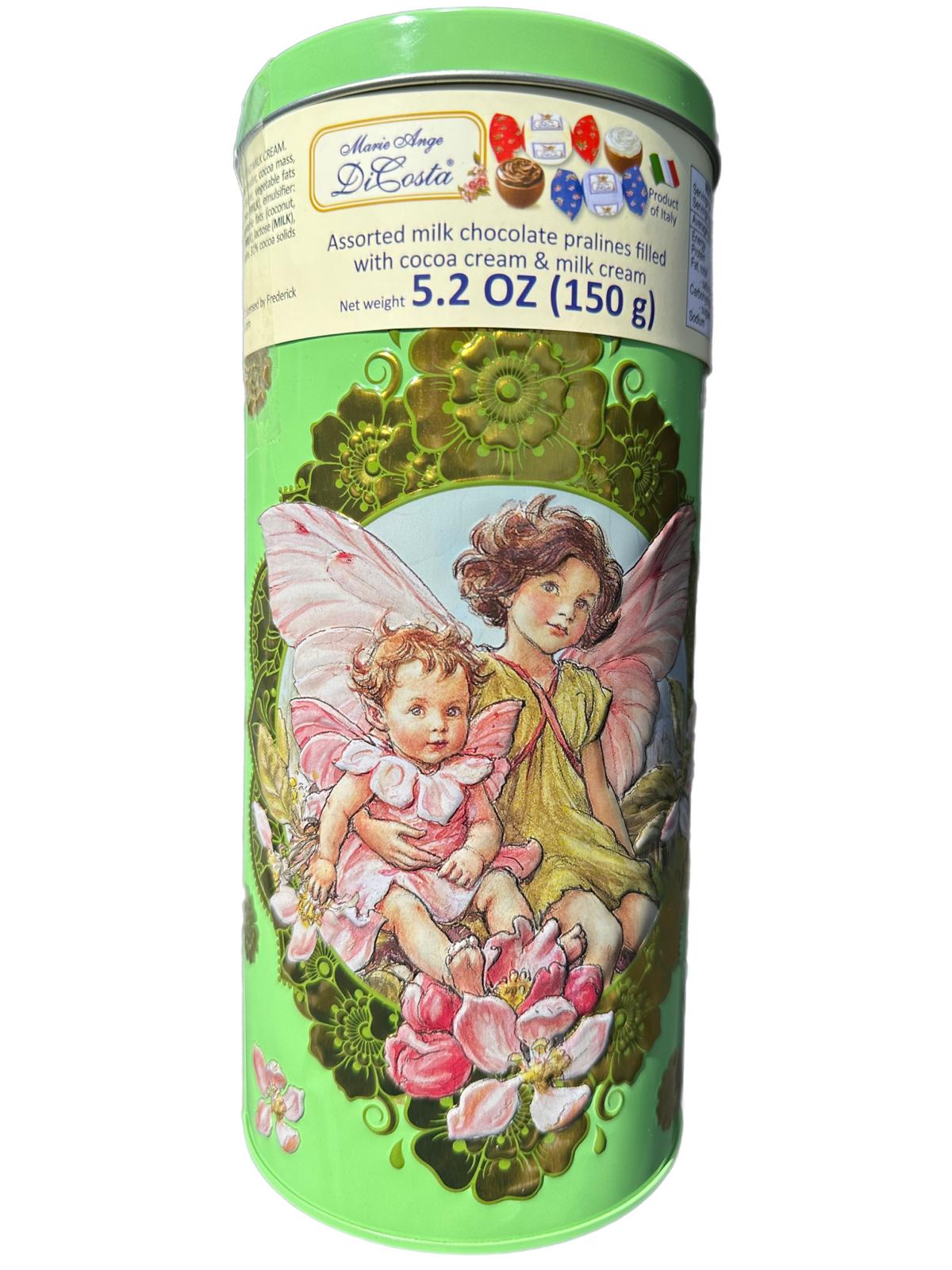 Marie Ange di Costa Italian Flower Fairy Gift Tin with Praline Chocolates--Il Cannocchiale in Lime 140g