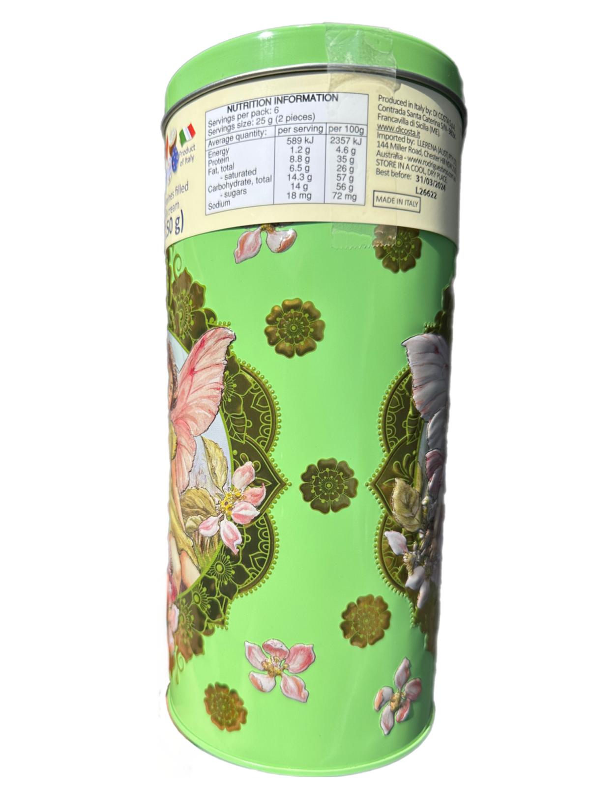 Marie Ange di Costa Italian Flower Fairy Gift Tin with Praline Chocolates--Il Cannocchiale in Lime 140g
