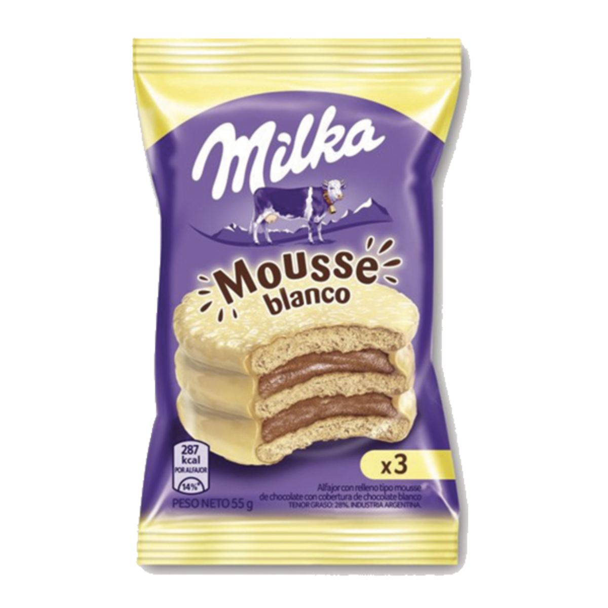 Milka Alfajor Mousse Blanco 55g