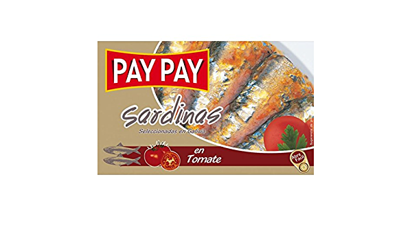 Pay Pay Sardinas en Tomate Sardines in Tomato Sauce 120g Gross 88g Draine1