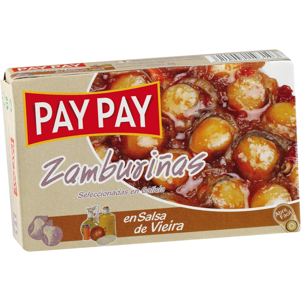 Pay Pay Zamburinas en Salsa de Vieira Scallops in Sauce 115g Gross 60g Drained