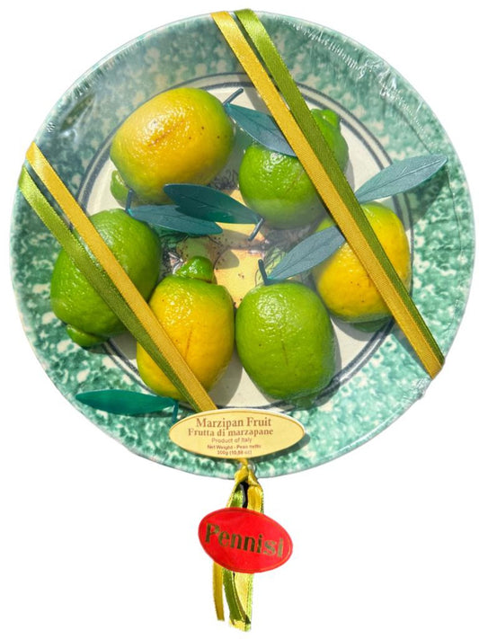 Pennisi Marzipan Fruit in Sicilian Lemon Terracotta Plate 300g