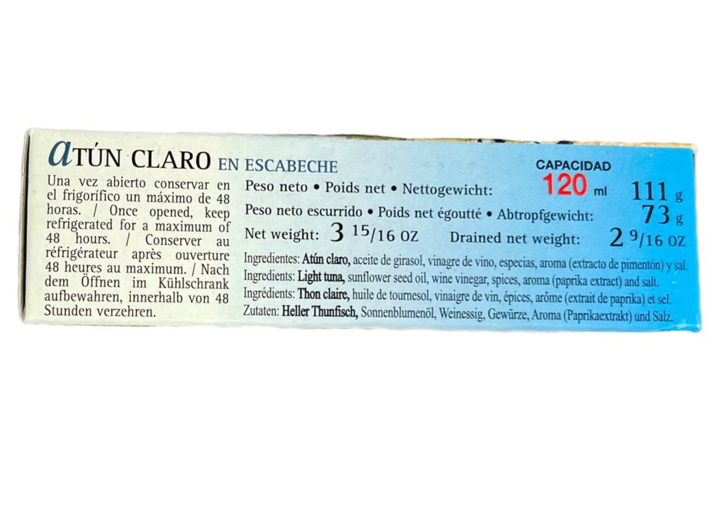 Vigilante Atun Claro en Escabeche Spain - Tuna in Pickled Sauce 111g
