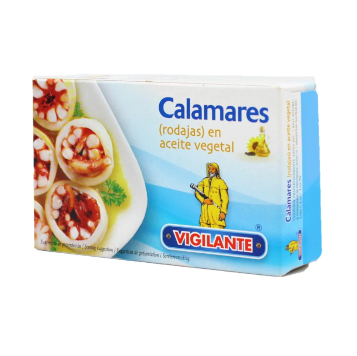 Vigilante Calamares Rodajas en Aceite Vegetal Calamari in Vegetable Oil 115g