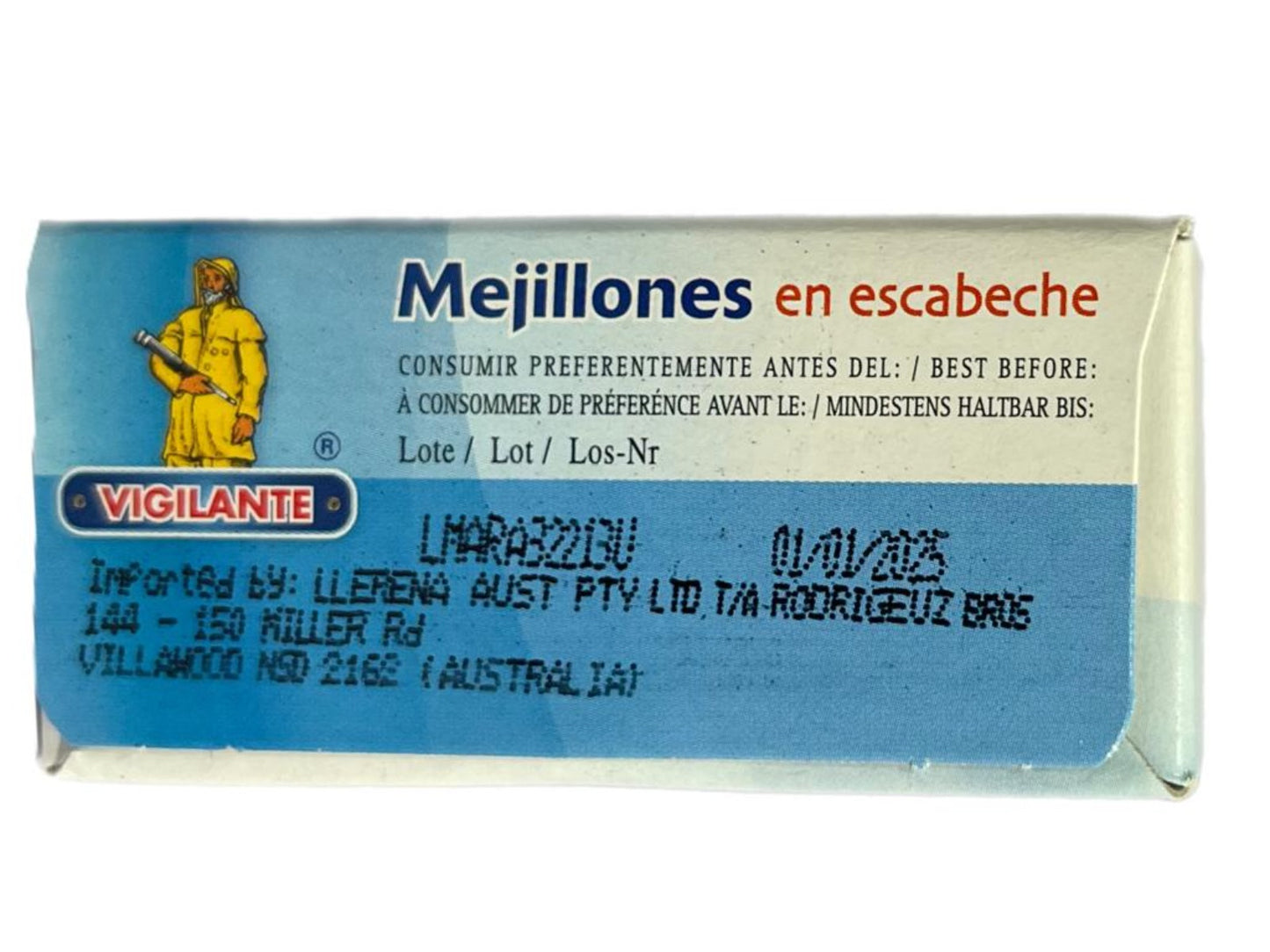 Vigilante Mejillones en Escabeche Spanish Pickled Mussels 115 g (Best Before 01-01-2028)