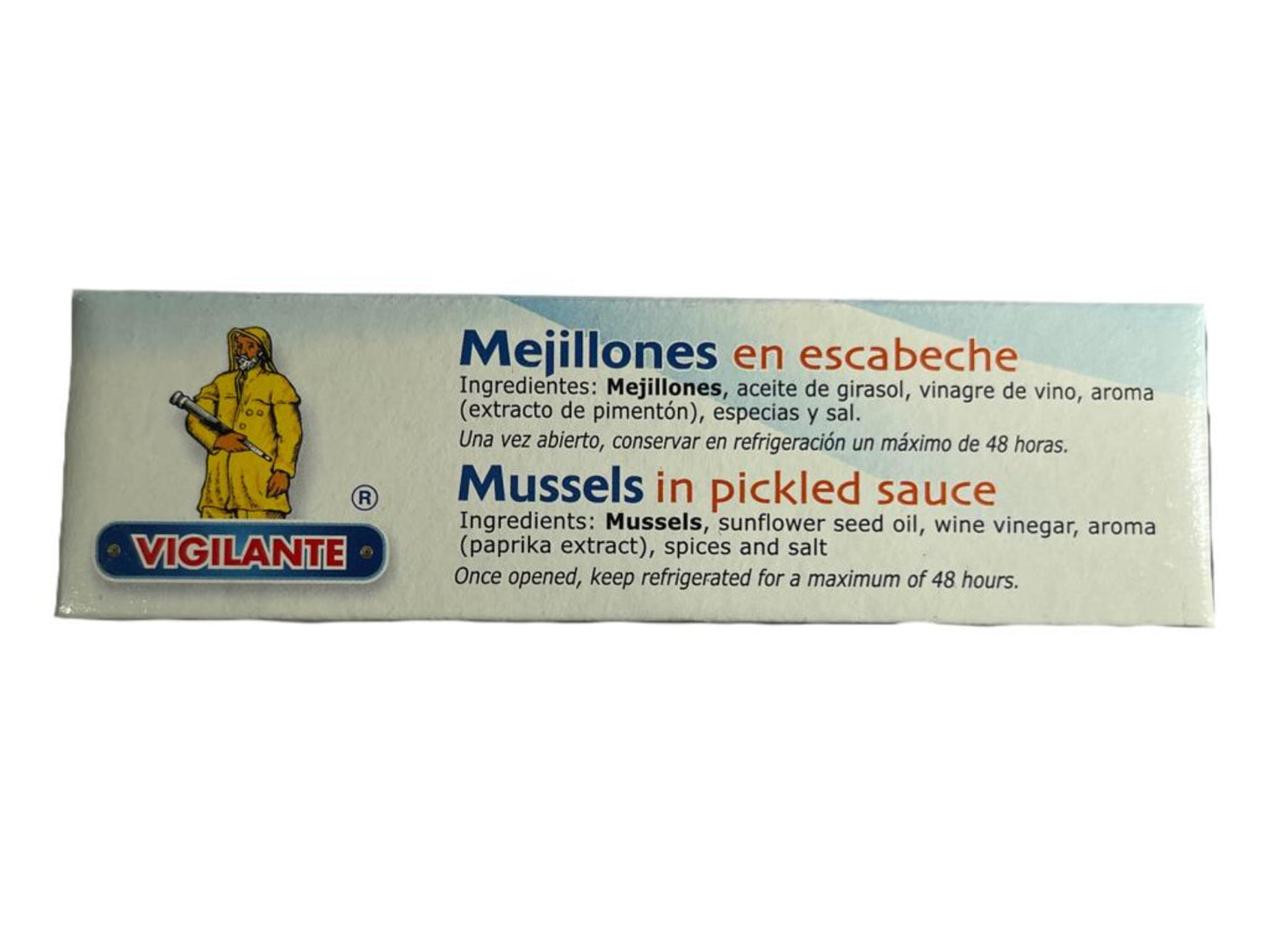 Vigilante Mejillones en Escabeche Spanish Pickled Mussels 115 g (Best Before 01-01-2028)