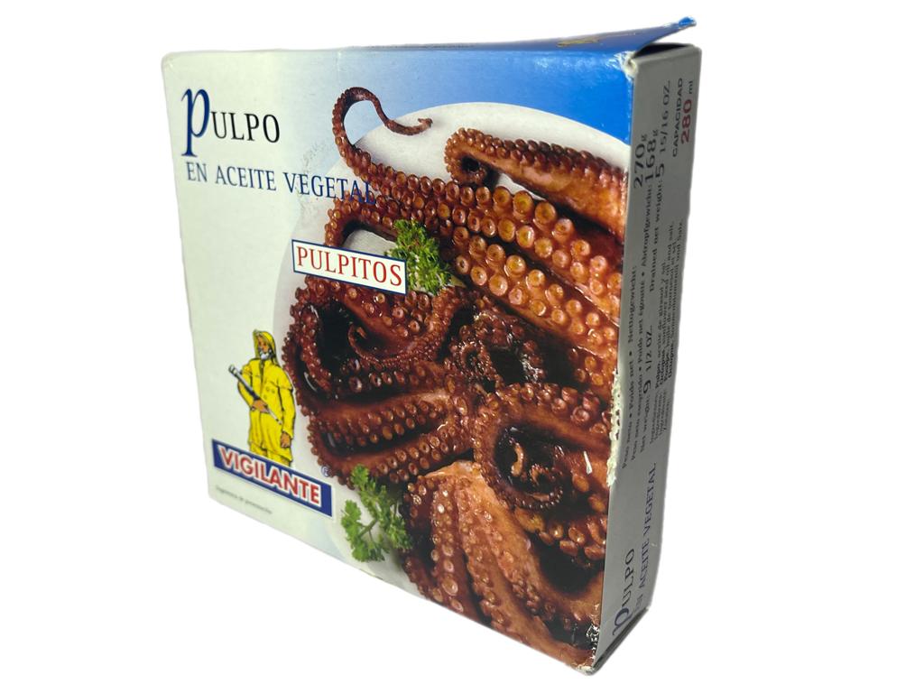 Vigilante Pulpo en Aceite Vegetal Octopus in Vegetable Oil 270g (Best Before 01-01-2031)