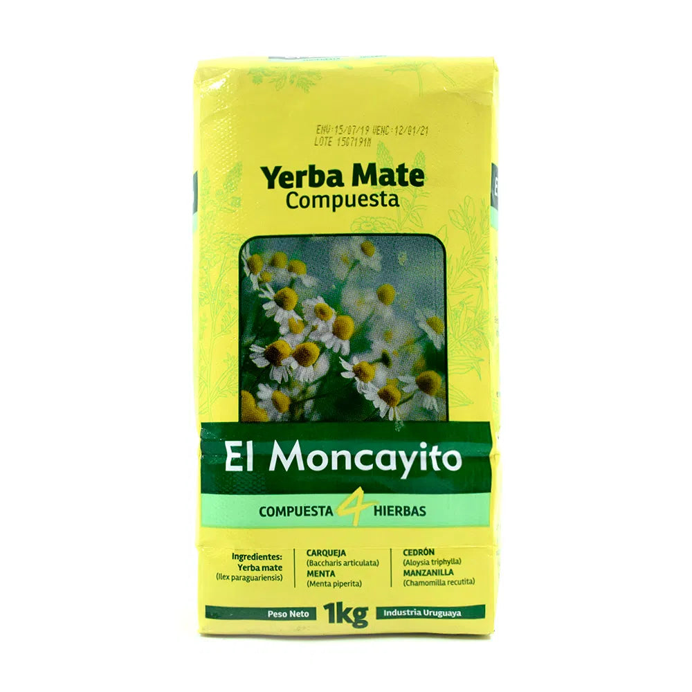 Yerba Mate El Moncayito 4 Hierbas 1kg