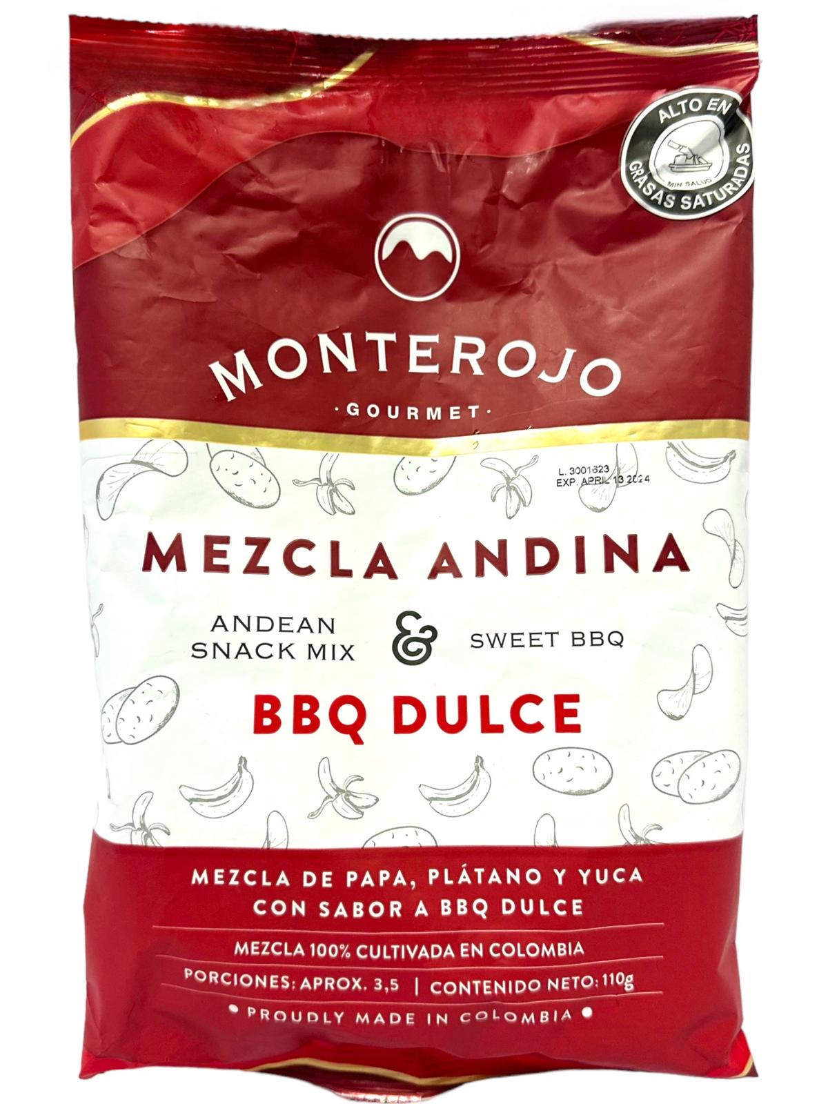 Monterojo Mezcla Andina Sweet BBQ Flavoured Snack Mix 110g Use By April 2024