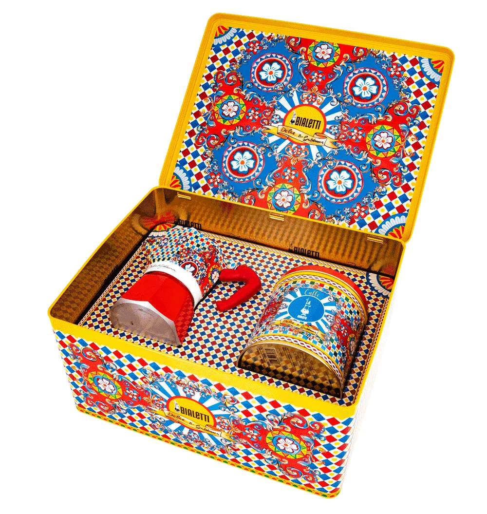 Bialetti Dolce & Gabbana Moka Pot 3 Cup & Coffee Gift Set