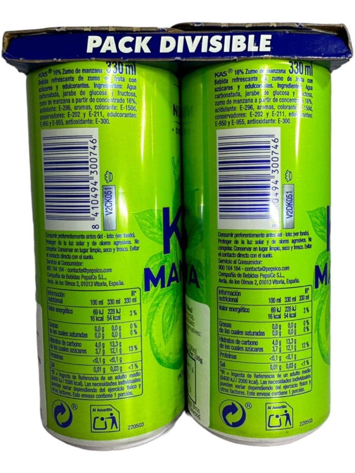 Muy Nuestro KAS Manzana Spanish - Apple soft drink 330ml x8pack