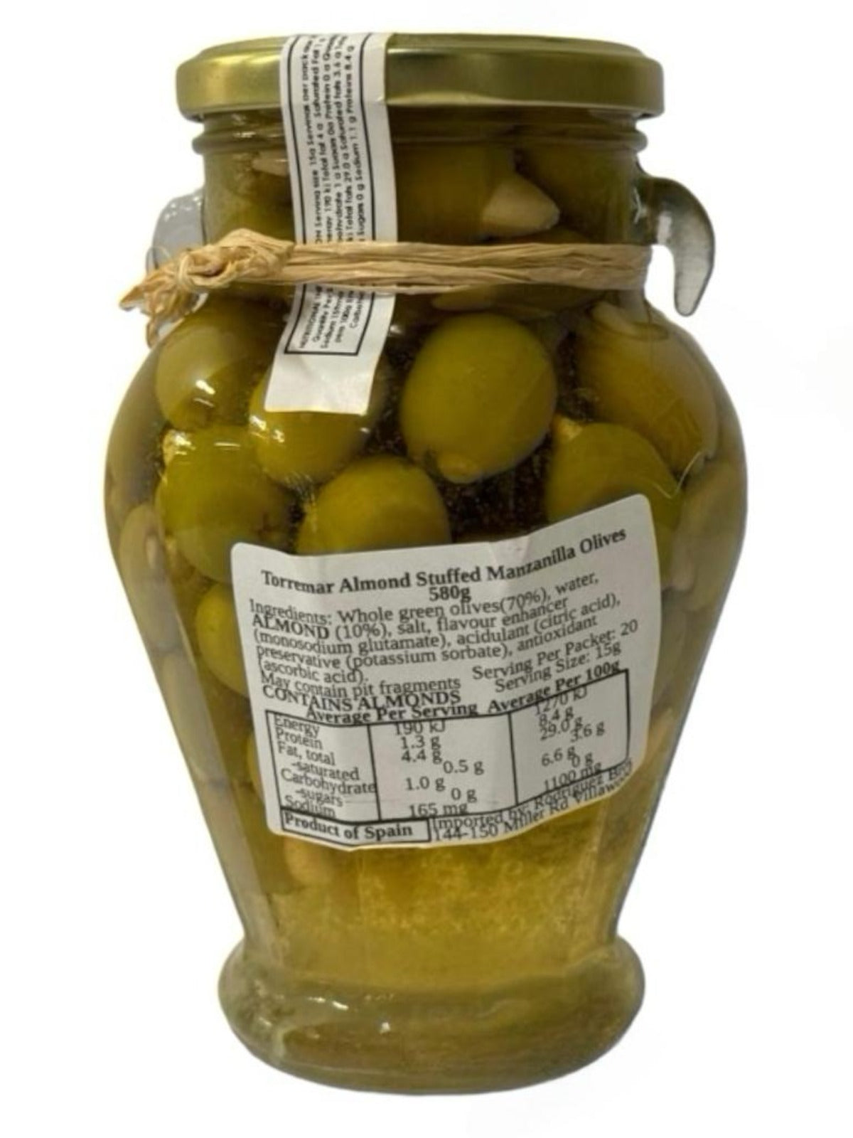 Torremar Spanish Almond Stuffed Manzanilla Olives 580g Best Before April 2027