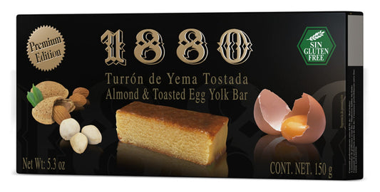 1880 Turron de Yema Tostada Premium Edition Almond & Toasted Egg Yolk Bar 150g