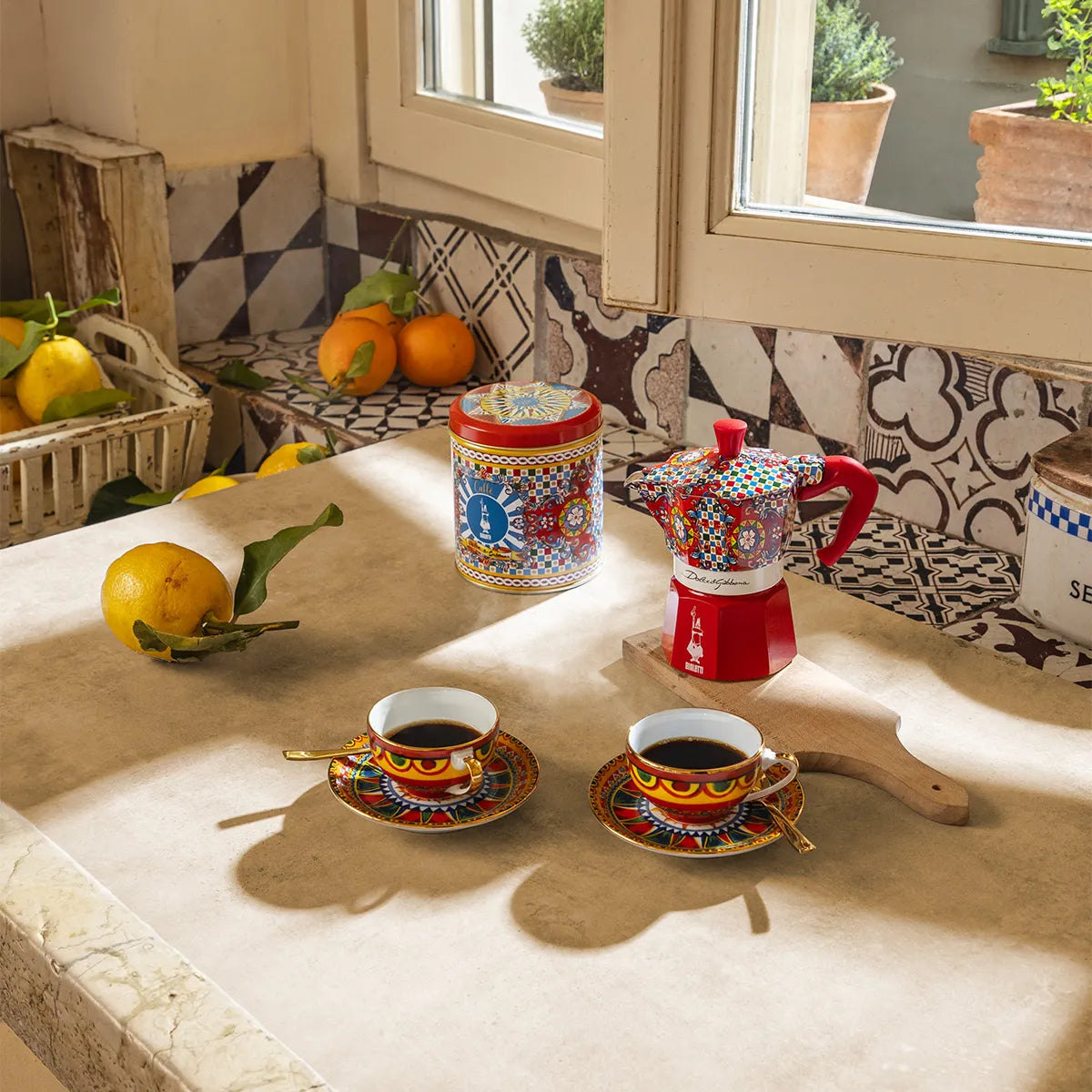 Bialetti Dolce & Gabbana Moka Pot 3 Cup & Coffee Gift Set