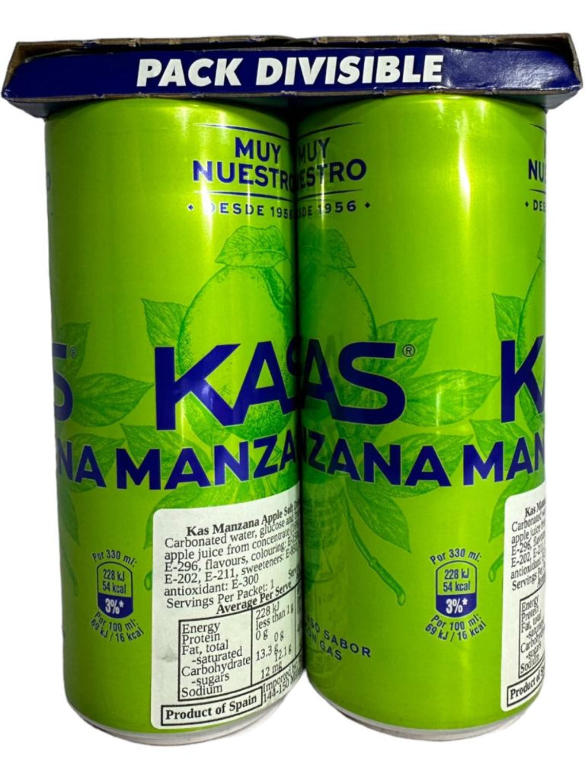 Muy Nuestro KAS Manzana Spanish - Apple soft drink 330ml x8pack