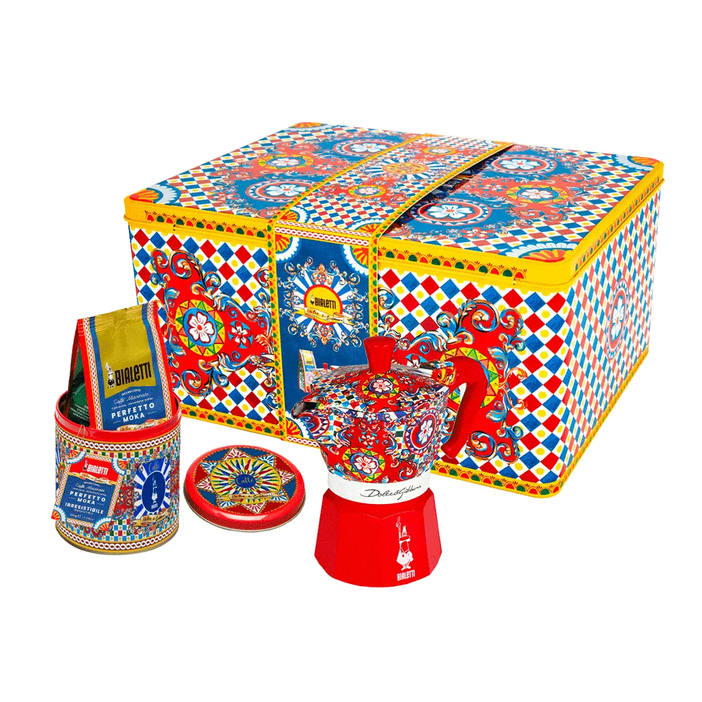 Bialetti Dolce & Gabbana Moka Pot 3 Cup & Coffee Gift Set